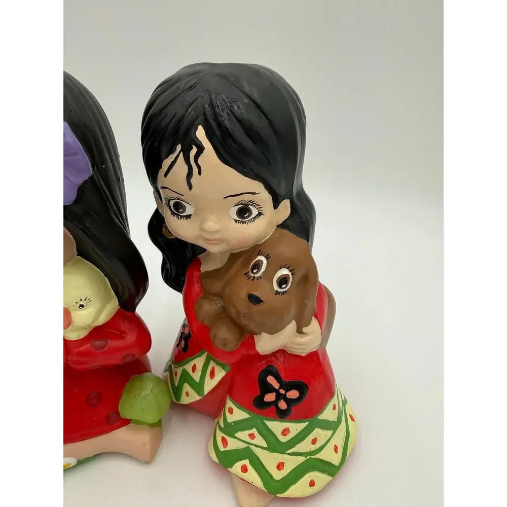1982 Ceramic Hispanic Girl PAIR